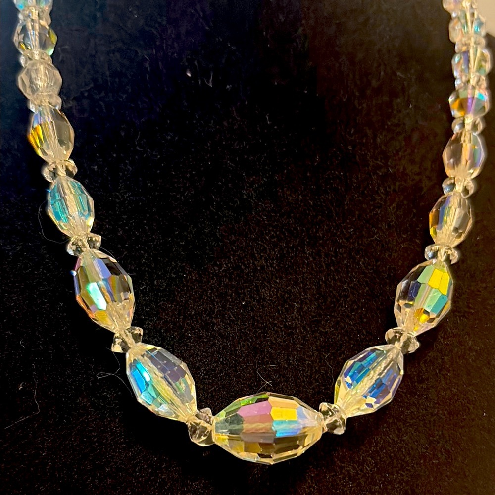 Iridescent Crystal Bead Necklace